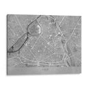 Mapa vintage gris del centro de Lille, Francia - Rosana Laiz Blursbyai | Cuadro decorativo de Canvas Lab