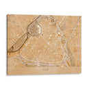 Mapa vintage en sepia del centro de Lille, Francia - Rosana Laiz Blursbyai | Cuadro decorativo de Canvas Lab