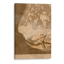 Mapa vintage sepia de Le Havre Francia - Rosana Laiz Blursbyai | Cuadro decorativo de Canvas Lab