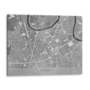 Mapa vintage gris del centro de Grenoble Francia - Rosana Laiz Blursbyai | Cuadro decorativo de Canvas Lab