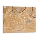 Mapa vintage en sepia del centro de Grenoble, Francia - Rosana Laiz Blursbyai | Cuadro decorativo de Canvas Lab