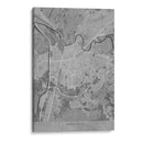 Mapa vintage gris de Grenoble Francia - Rosana Laiz Blursbyai | Cuadro decorativo de Canvas Lab