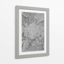 Mapa vintage gris de Grenoble Francia - Rosana Laiz Blursbyai | Cuadro decorativo de Canvas Lab