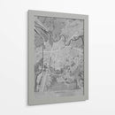 Mapa vintage gris de Grenoble Francia - Rosana Laiz Blursbyai | Cuadro decorativo de Canvas Lab