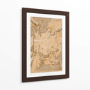 Mapa vintage sepia de Grenoble Francia - Rosana Laiz Blursbyai | Cuadro decorativo de Canvas Lab