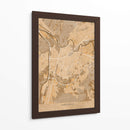Mapa vintage sepia de Grenoble Francia - Rosana Laiz Blursbyai | Cuadro decorativo de Canvas Lab