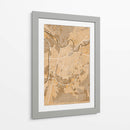 Mapa vintage sepia de Grenoble Francia - Rosana Laiz Blursbyai | Cuadro decorativo de Canvas Lab