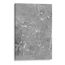 Mapa vintage gris del centro de Dijon, Francia - Rosana Laiz Blursbyai | Cuadro decorativo de Canvas Lab