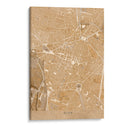 Mapa vintage en sepia del centro de Dijon, Francia - Rosana Laiz Blursbyai | Cuadro decorativo de Canvas Lab