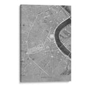 Mapa vintage gris del centro de Bordeaux, Francia - Rosana Laiz Blursbyai | Cuadro decorativo de Canvas Lab