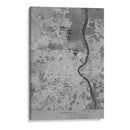 Mapa vintage gris de Bordeaux Francia - Rosana Laiz Blursbyai | Cuadro decorativo de Canvas Lab