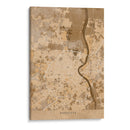 Mapa vintage sepia de Bordeaux Francia - Rosana Laiz Blursbyai | Cuadro decorativo de Canvas Lab