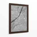 Mapa vintage gris del centro de Angers, Francia - Rosana Laiz Blursbyai | Cuadro decorativo de Canvas Lab