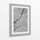 Mapa vintage gris del centro de Angers, Francia - Rosana Laiz Blursbyai | Cuadro decorativo de Canvas Lab