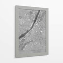 Mapa vintage gris del centro de Angers, Francia - Rosana Laiz Blursbyai | Cuadro decorativo de Canvas Lab