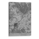 Mapa vintage gris de Angers Francia - Rosana Laiz Blursbyai | Cuadro decorativo de Canvas Lab