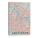 Mapa Retro Ámsterdam - jay stanley | Cuadro decorativo de Canvas Lab