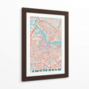 Mapa Retro Ámsterdam - jay stanley | Cuadro decorativo de Canvas Lab