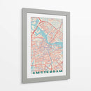 Mapa Retro Ámsterdam - jay stanley | Cuadro decorativo de Canvas Lab