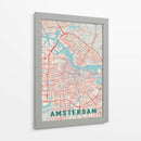 Mapa Retro Ámsterdam - jay stanley | Cuadro decorativo de Canvas Lab
