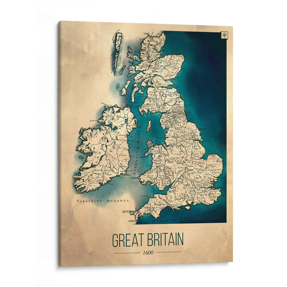 Mapa de Great Britain - Dionisis Gemos | Cuadro decorativo de Canvas Lab