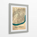 Mapa de New Orleans - Dionisis Gemos | Cuadro decorativo de Canvas Lab