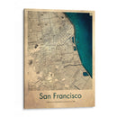 Mapa retro de San Francisco - Dionisis Gemos | Cuadro decorativo de Canvas Lab