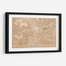 Mapa de Winston Salem (NC, EUA) en estilo vintage sepia - Rosana Laiz Blursbyai | Cuadro decorativo de Canvas Lab