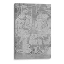 Mapa de Wichita (Kansas USA) en estilo vintage gris - Rosana Laiz Blursbyai | Cuadro decorativo de Canvas Lab