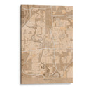 Mapa de Wichita (Kansas, EUA) en estilo vintage sepia - Rosana Laiz Blursbyai | Cuadro decorativo de Canvas Lab