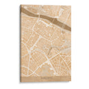 Mapa del centro de Zaragoza (España) en estilo vintage sepia - Rosana Laiz Blursbyai | Cuadro decorativo de Canvas Lab