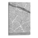 Mapa del centro de Zaragoza (España) en estilo vintage gris - Rosana Laiz Blursbyai | Cuadro decorativo de Canvas Lab