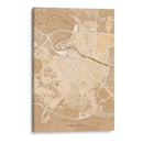 Mapa de Zaragoza (España) en estilo vintage sepia - Rosana Laiz Blursbyai | Cuadro decorativo de Canvas Lab