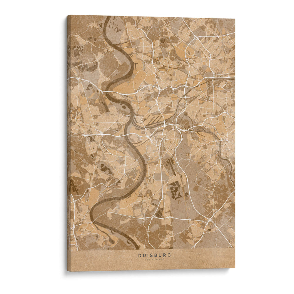 Mapa vintage sepia de Duisburg Alemania - Rosana Laiz Blursbyai | Cuadro decorativo de Canvas Lab