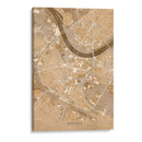 Mapa vintage sepia del centro de Dresden, Alemania - Rosana Laiz Blursbyai | Cuadro decorativo de Canvas Lab