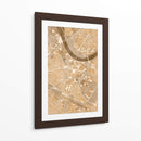 Mapa vintage sepia del centro de Dresden, Alemania - Rosana Laiz Blursbyai | Cuadro decorativo de Canvas Lab