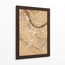 Mapa vintage sepia del centro de Dresden, Alemania - Rosana Laiz Blursbyai | Cuadro decorativo de Canvas Lab