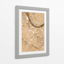 Mapa vintage sepia del centro de Dresden, Alemania - Rosana Laiz Blursbyai | Cuadro decorativo de Canvas Lab