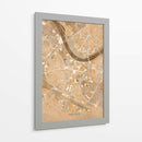 Mapa vintage sepia del centro de Dresden, Alemania - Rosana Laiz Blursbyai | Cuadro decorativo de Canvas Lab