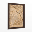 Mapa vintage sepia de Bonn Alemania - Rosana Laiz Blursbyai | Cuadro decorativo de Canvas Lab