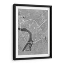 Mapa vintage gris del centro de Toulouse, Francia - Rosana Laiz Blursbyai | Cuadro decorativo de Canvas Lab