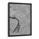 Mapa vintage gris del centro de Toulouse, Francia - Rosana Laiz Blursbyai | Cuadro decorativo de Canvas Lab