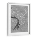 Mapa vintage gris del centro de Toulouse, Francia - Rosana Laiz Blursbyai | Cuadro decorativo de Canvas Lab