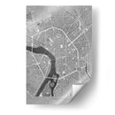 Mapa vintage gris del centro de Toulouse, Francia - Rosana Laiz Blursbyai | Cuadro decorativo de Canvas Lab