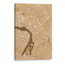 Mapa vintage en sepia del centro de Toulouse, Francia - Rosana Laiz Blursbyai | Cuadro decorativo de Canvas Lab
