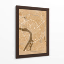 Mapa vintage en sepia del centro de Toulouse, Francia - Rosana Laiz Blursbyai | Cuadro decorativo de Canvas Lab