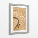 Mapa vintage en sepia del centro de Toulouse, Francia - Rosana Laiz Blursbyai | Cuadro decorativo de Canvas Lab