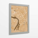 Mapa vintage en sepia del centro de Toulouse, Francia - Rosana Laiz Blursbyai | Cuadro decorativo de Canvas Lab