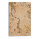 Mapa vintage sepia de Toulouse Francia - Rosana Laiz Blursbyai | Cuadro decorativo de Canvas Lab