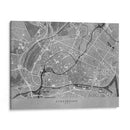 Mapa vintage gris del centro de Strasbourg , Francia - Rosana Laiz Blursbyai | Cuadro decorativo de Canvas Lab